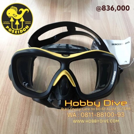 [PSN-8700] Poseidon Mask 3D Yellow - Black Skirt Scuba Diving