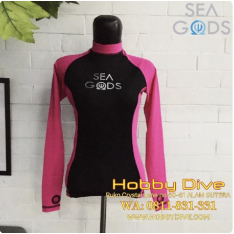 SEA GODS Rashguard Long Sleeve Women PINK - Scuba Diving