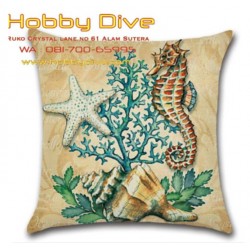 Cushion Cover Marine Life Sea Horse Sarung Bantal HD-201