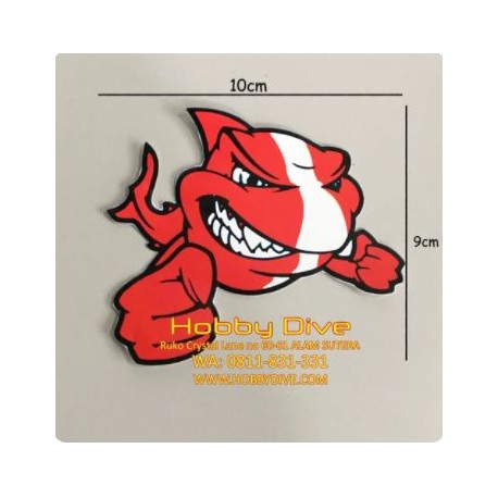 Sticker Anger Shark Dive Flag Accessories Sticker Diving HD-038