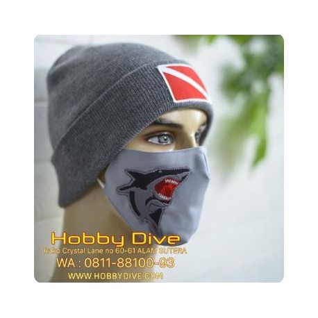 Masker Kain Shark Embroidery Diving 3 Ply HD-706