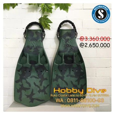 SCUBAPRO Jet Fin Camo Army Open Heels Spring Strap - Scuba Diving