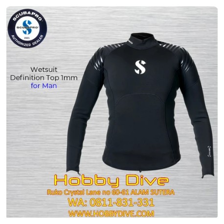 Scubapro Wetsuit Definition 1mm Top Long Sleeve Man - Scuba Diving