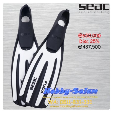 SEAC Fins Full Foot Fuga Bianco - Scuba Diving Alat Snorkeling