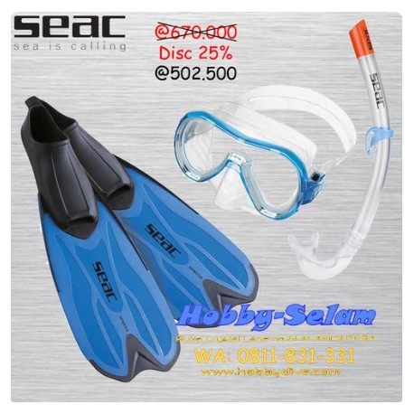 SEAC Snorkeling Set Tris Spinta Mix Blue - Scuba Diving Alat Diving