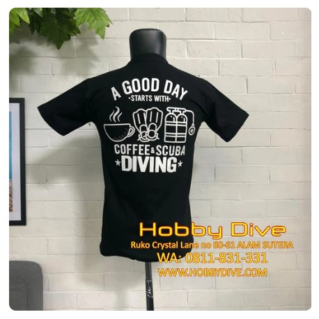 Diving T Shirt Coffee and Scuba Diving T-Shirt HD-566B