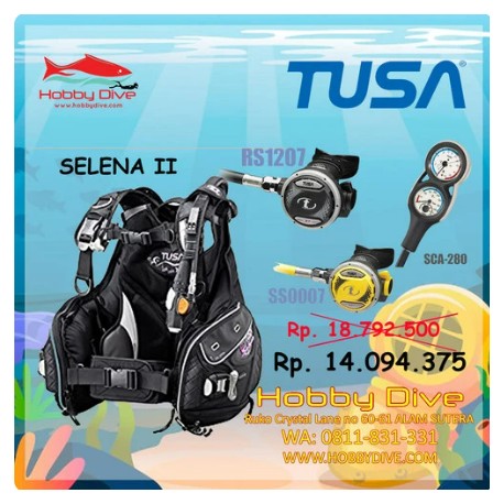 Tusa BCD Selene II Package with Regulator + Octopus + Gauge