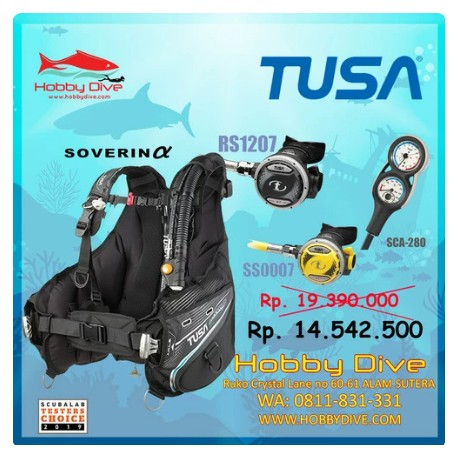 Tusa BCD Soverin Alpha Package with Regulator + Octopus + Gauge