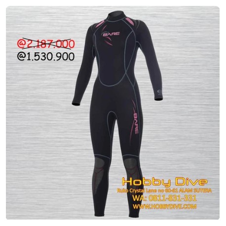 BARE 1MM SPORT FULL (THERMALSKIN) - WOMEN'S PINK - Diving Wetsuit